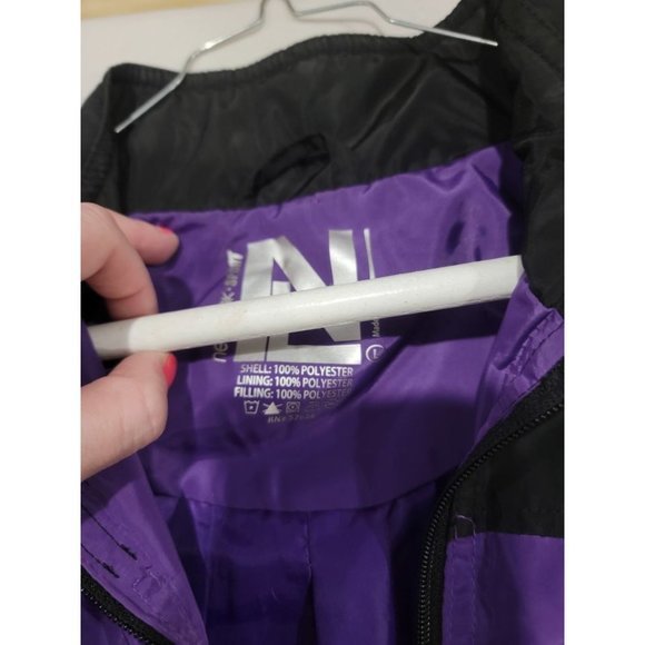 New‎ Look Sport Athletic Size Large Jacket Neon Yellow Purple LOVE Black - Picture 5 of 6